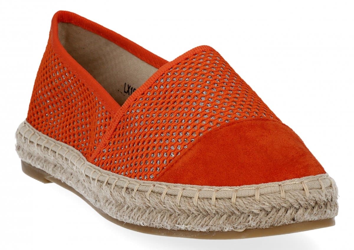 Pomarańczowe ażurowe espadryle damskie firmy Lady Glory (kolory)