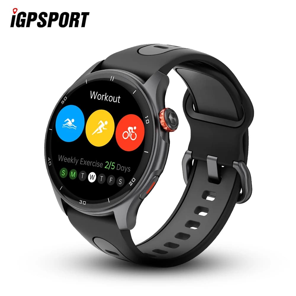 IGPSPORT LW10 Polski Kolarstwo Zegarek do biegania Sport Lokalizacja GPS Nawigacja trasy Połączenia Monitor pracy serca Ekran AMOLED Data fitness