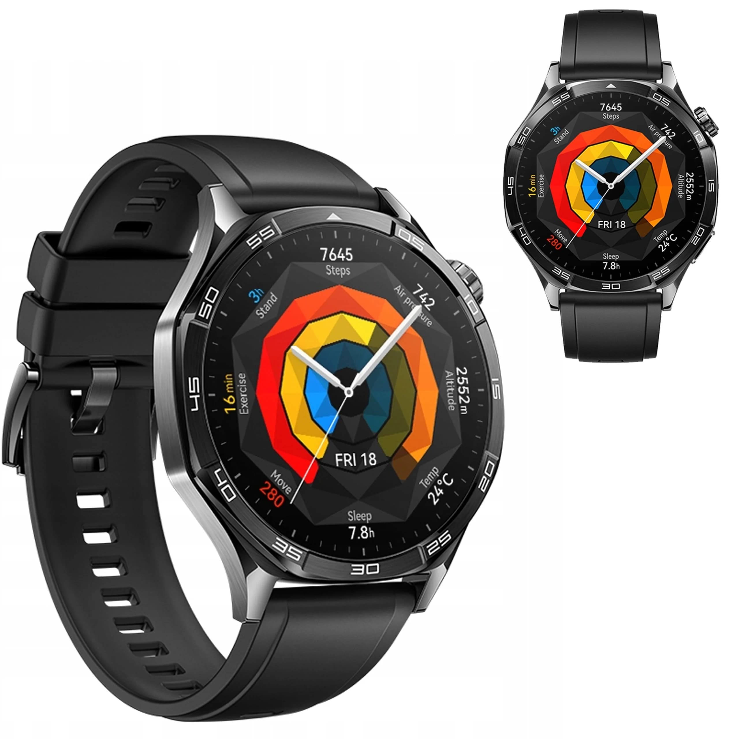 SMARTWATCH HUAWEI WATCH GT 5 ACTIVE 46mm CZARNY SPORTOWY GPS AMOLED SMART