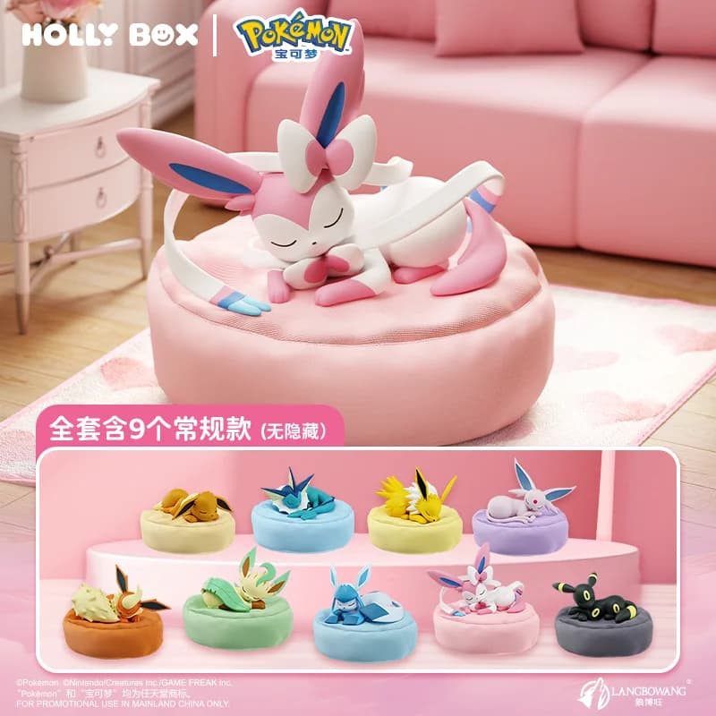 Figurka Anime Eevee w Różnych Kształtach - Seria Blind Box, Dekoracja na Biurko, Zestaw Ozdób, Zabawka, Rekwizyty do Budowy Scen, Tajemniczy