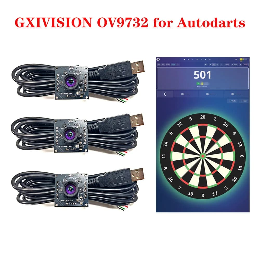 Moduł kamery GXIVISION OV9732 100 stopni 3 sztuki 1MP do systemu punktacji Autodarts