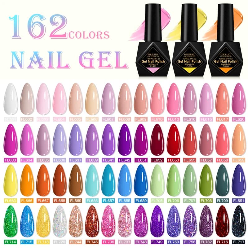 10ml Żelowy lakier do paznokci 162 kolory Materiały do paznokci Vernis Semi Permanent Nail Art Manicure Soak Off LED UV Żelowe lakiery do paznokci