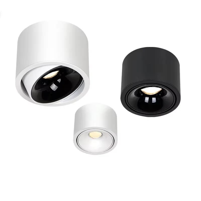 Regulowany reflektor LED z regulowanym kątem COB, bardzo jasna lampa rurowa, mała lampa sufitowa montowana powierzchniowo, oświetlenie wewnętrzne
