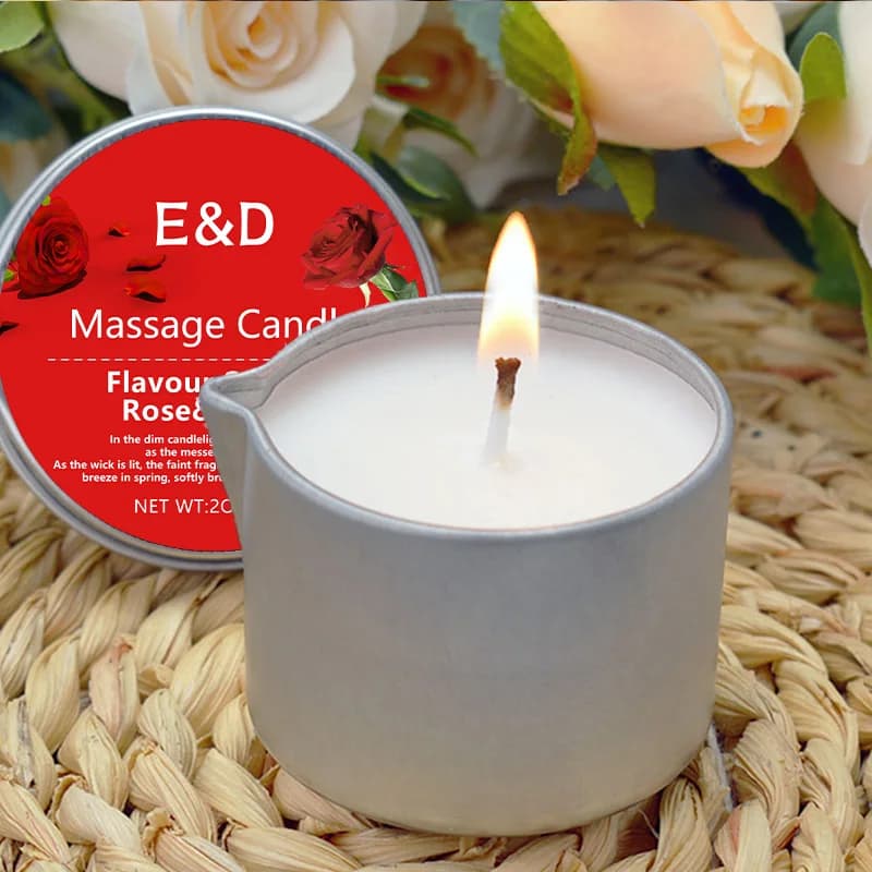 1 szt. Świeca do masażu z olejem do ciała o zapachu róży, świeca do aromaterapii / 60 ml świeca do masażu dla czystego relaksu i domowego SPA