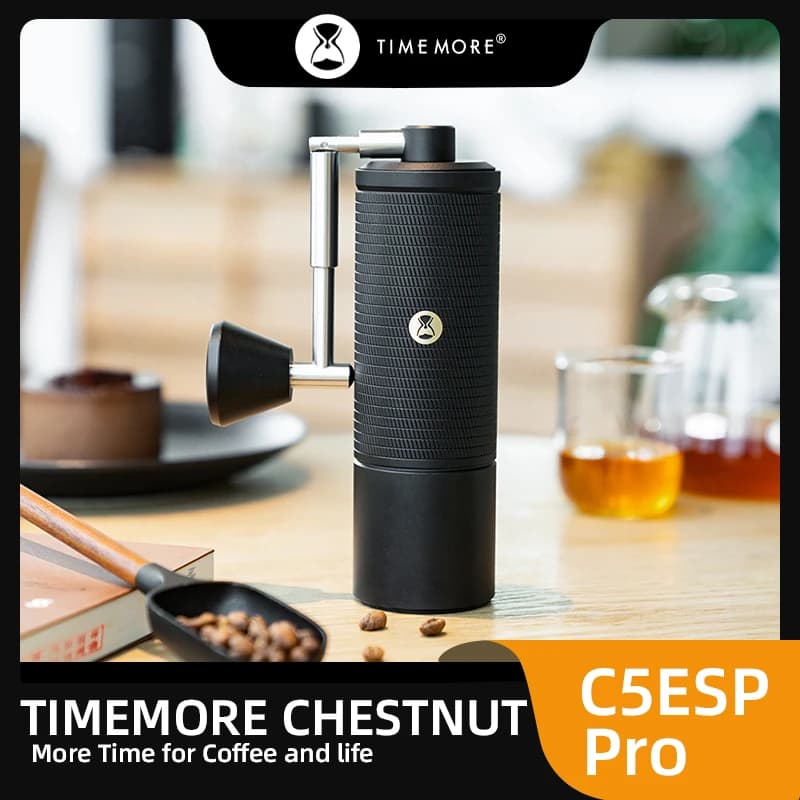 TIMEMORE Chestnut C5 ESP PRO Ręczny Młynek do Kawy Espresso z Regulowanym Rdzeniem Stalowym, Szczotka do Czyszczenia, Przenośny na Zewnątrz