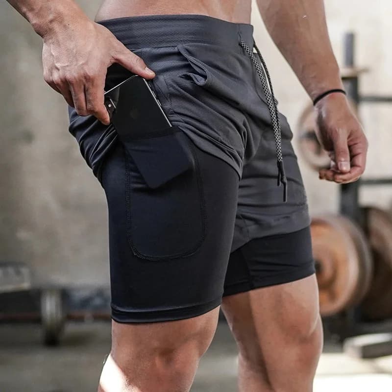 Spodenki do biegania Camo Mężczyźni Spodenki sportowe 2 w 1 Szybkoschnący Trening Trening Siłownia Fitness Jogging Krótkie spodenki Letnie