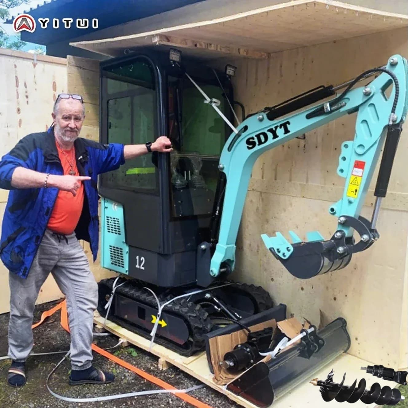 Najlepiej sprzedający się mini koparka z silnikiem Kubota Diesel, szybka dostawa, możliwość personalizacji, wysoka jakość, wielofunkcyjna mini