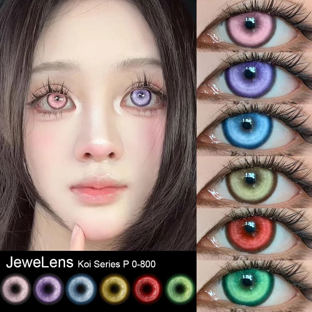 JeweLens Cosplay krótkowzroczność Corlor soczewki kontaktowe Anime źrenica 6 miesięcy 1 para Halloween śliczne soczewki do oczu