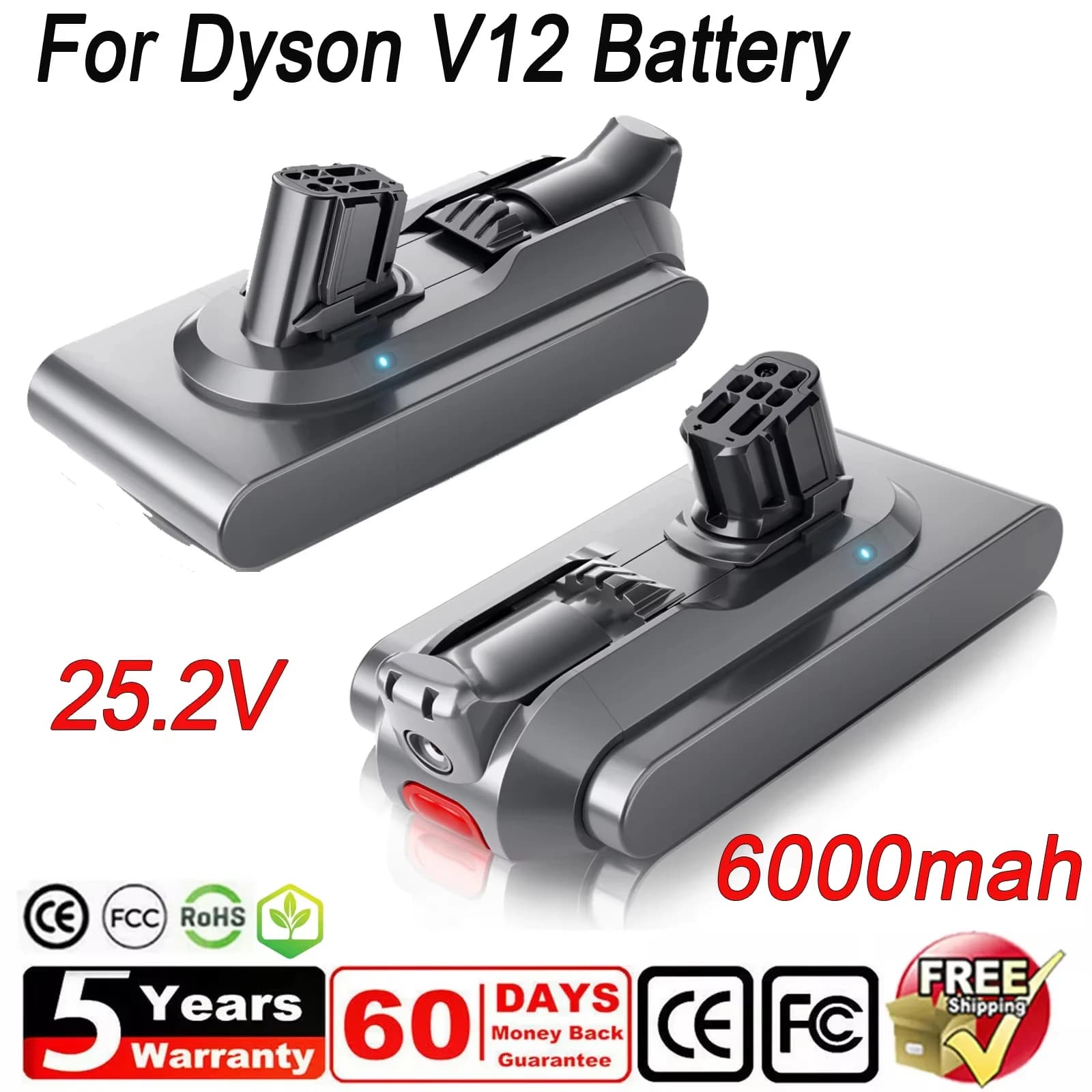 Bonacell Zamiennik Baterii 25.2V 6000mAh do Odkurzacza Dyson V12 Detect Slim, Bezprzewodowe Narzędzia