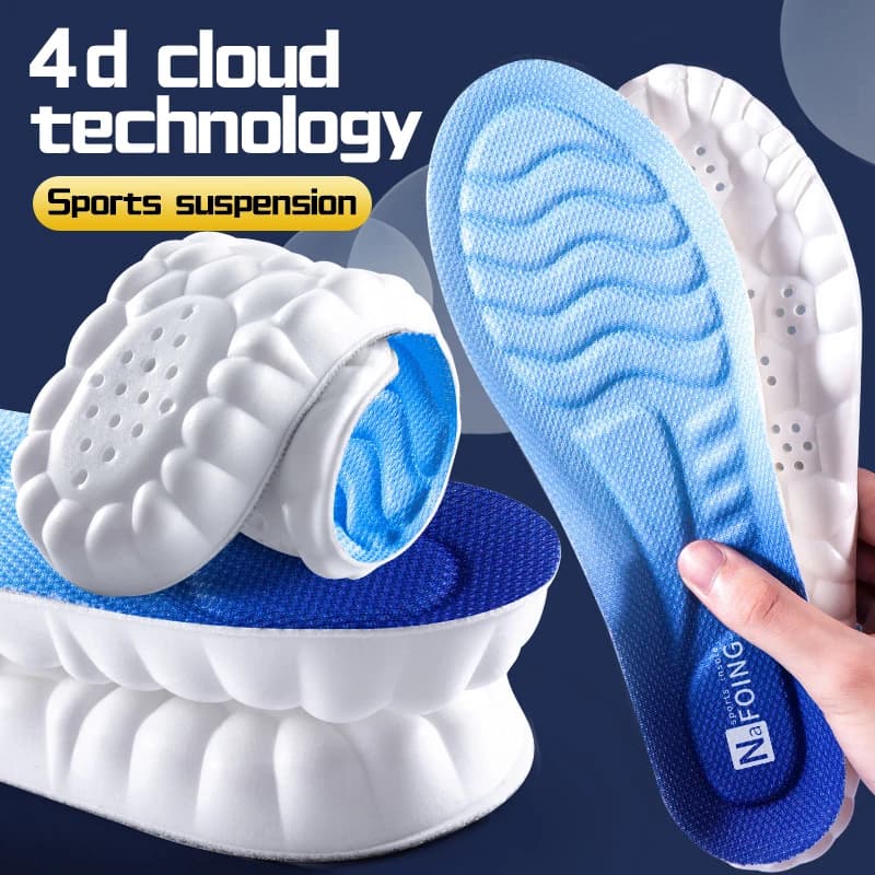 Technologia 4D Cloud wkładki sportowe do butów podeszwa z PU miękka oddychająca poduszka amortyzująca wkładki do biegania ortopedyczne