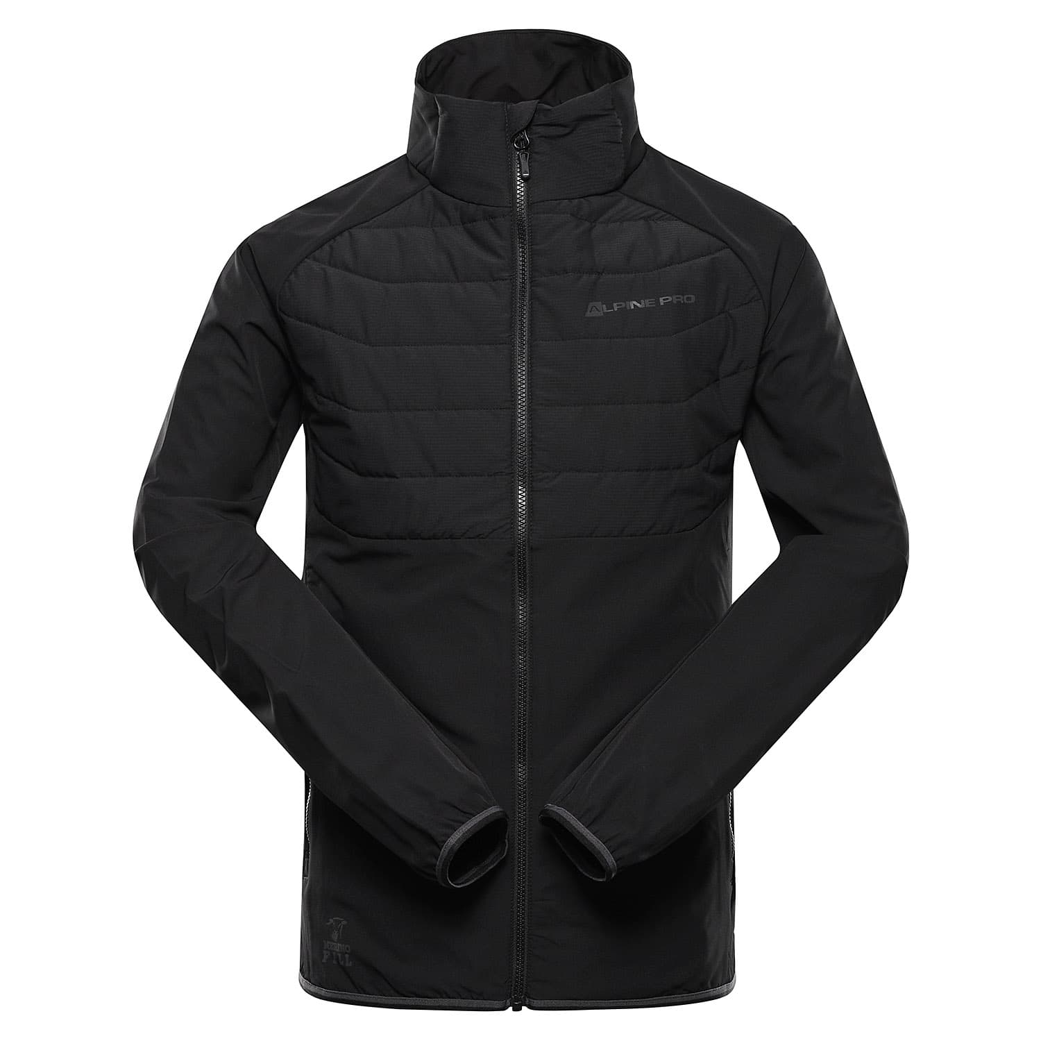 Bluza męska sportowa z wełną merino Gerl czarna