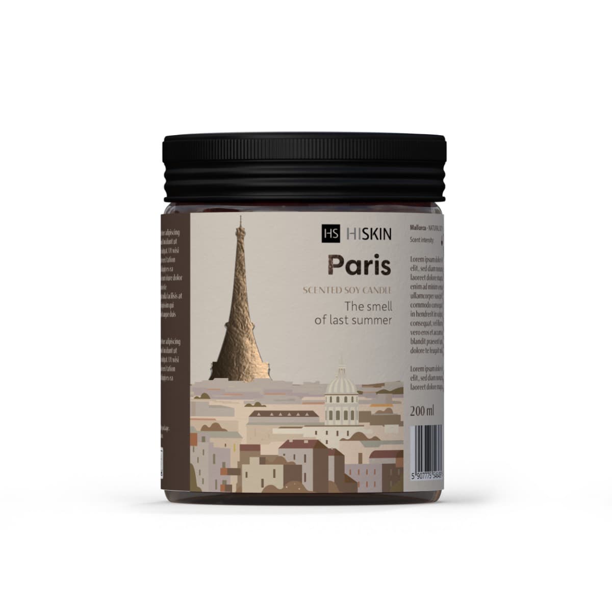Hiskin Soy Scented Candle Paris Świeca Zapachowa 200ml