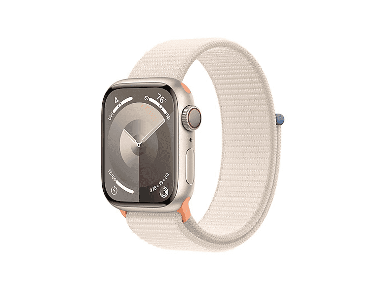 Smartwatch APPLE Watch Series 9 GPS + Cellular Koperta 41mm z aluminium w kolorze księżycowej poświaty opaską sportową poświa