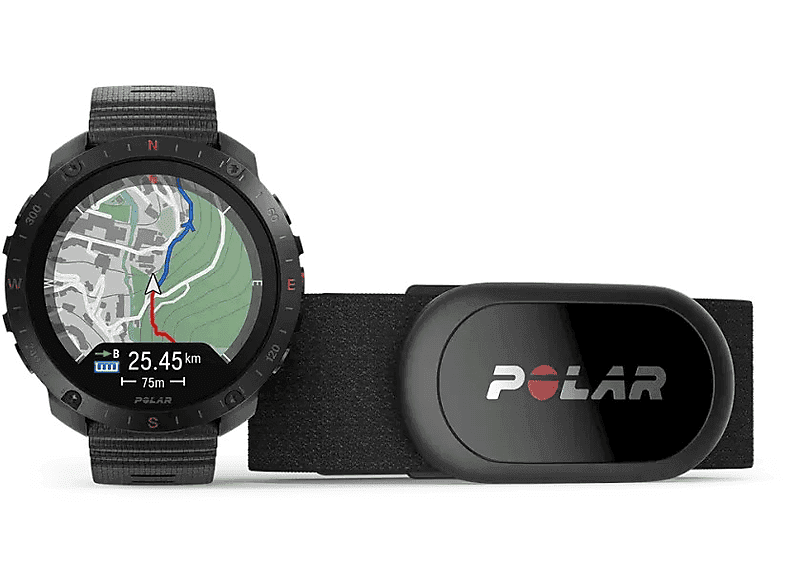 Smartwatch POLAR Grit X2 Pro 48mm Czarny S-L + czujnik tętna H10