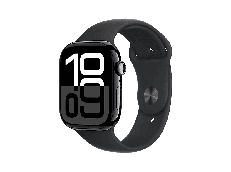 Smartwatch APPLE Watch Series 10 GPS Koperta 42mm z aluminium w kolorze onyksu paskiem sportowym S/M czarnym MWWE3ET/A