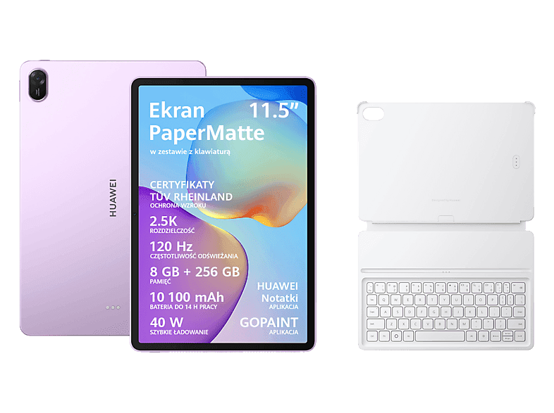 Tablet HUAWEI MatePad 11.5 2025 PaperMatte Edition Wi-Fi 8GB 256GB Fioletowy + klawiatura