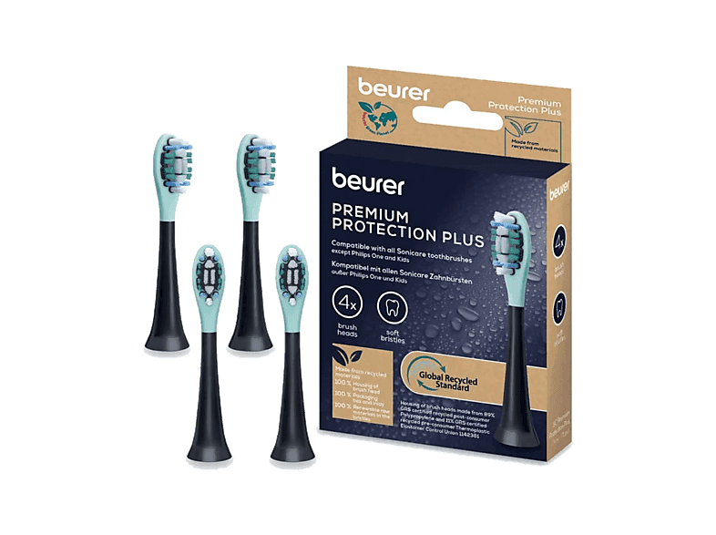 Końcówki do szczoteczki sonicznej BEURER PREMIUM PROTECTION SC - 4 szt. Czarno-zielony