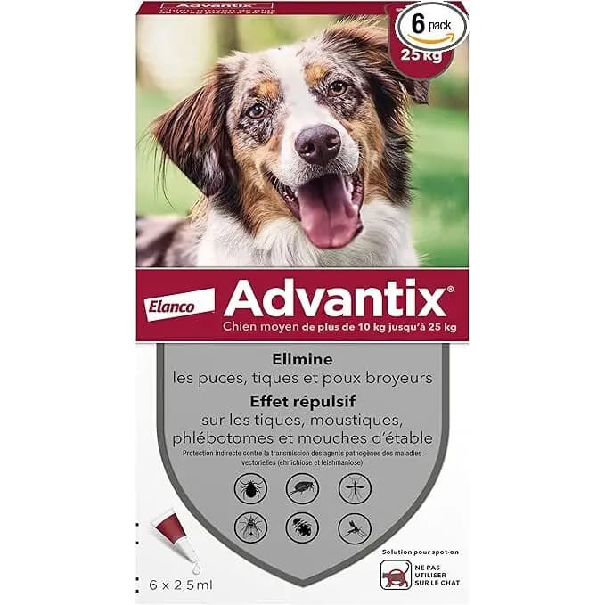 Zwalczanie szkodników u psów Elanco Advantix 2,5 ml