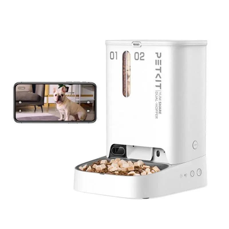 Podwójnie połączony automatyczny dozownik karmy dla zwierząt z kamerą Petkit YumShare Dual-hopper 5L