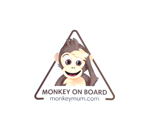 Naklejka na auto Monkey Mum® - Biała