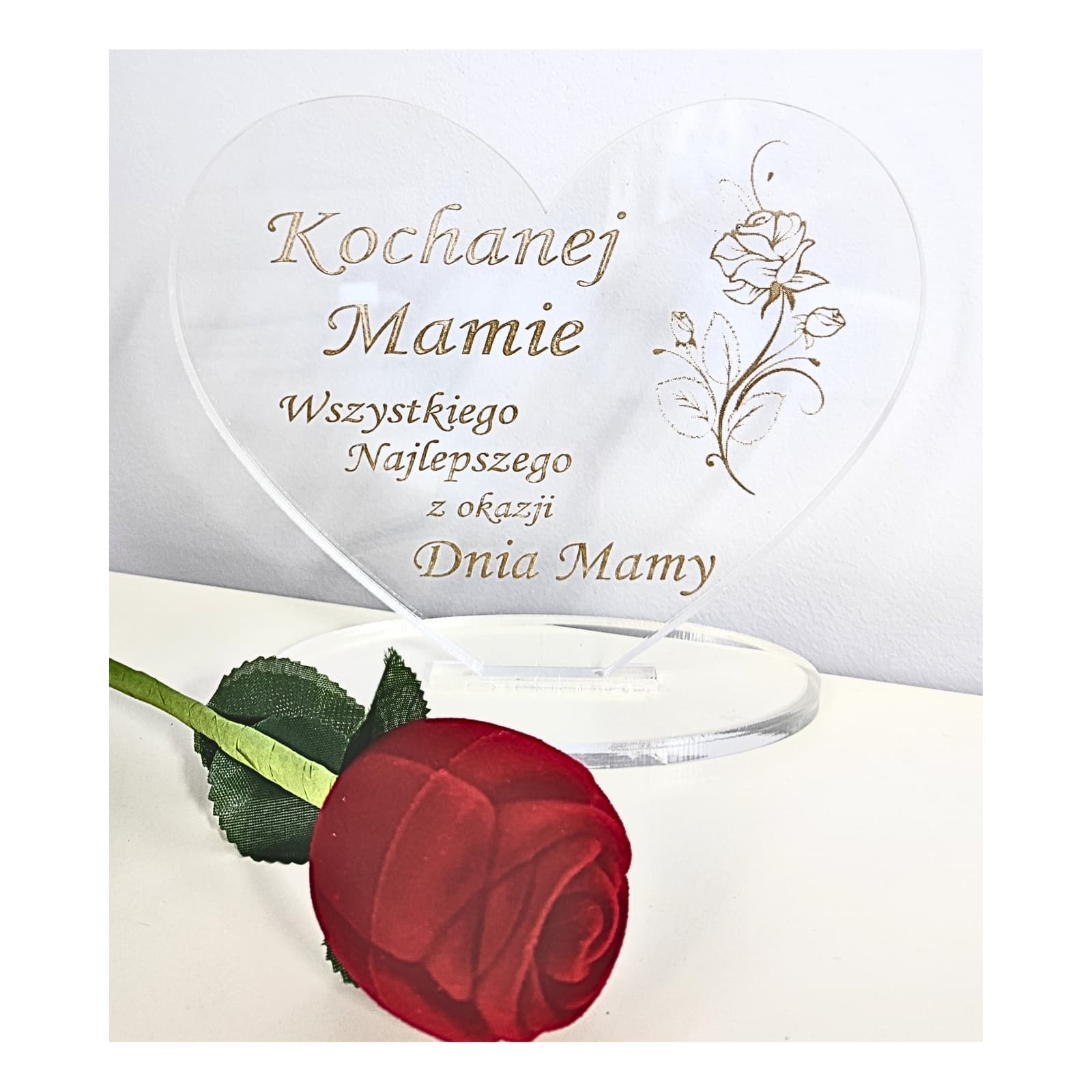 Statuetka na szkle akrylowym - prezent dla Mamy