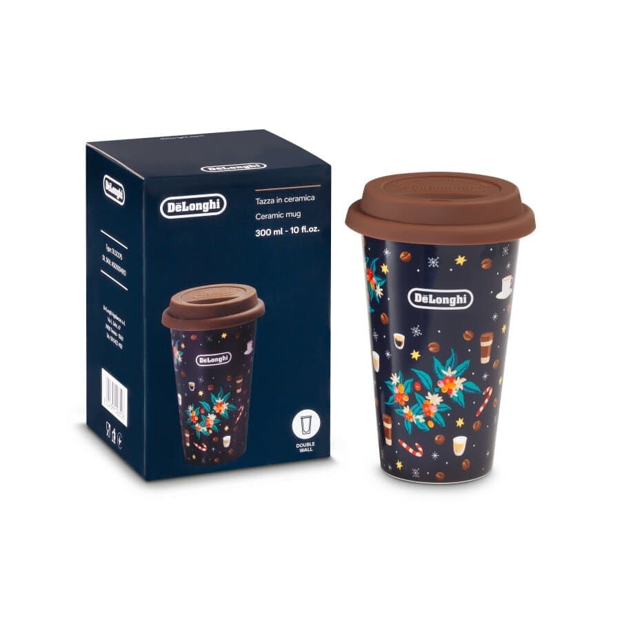 De'Longhi Ceramiczny kubek termiczny, motyw świąteczny, 300 ml DLSC075