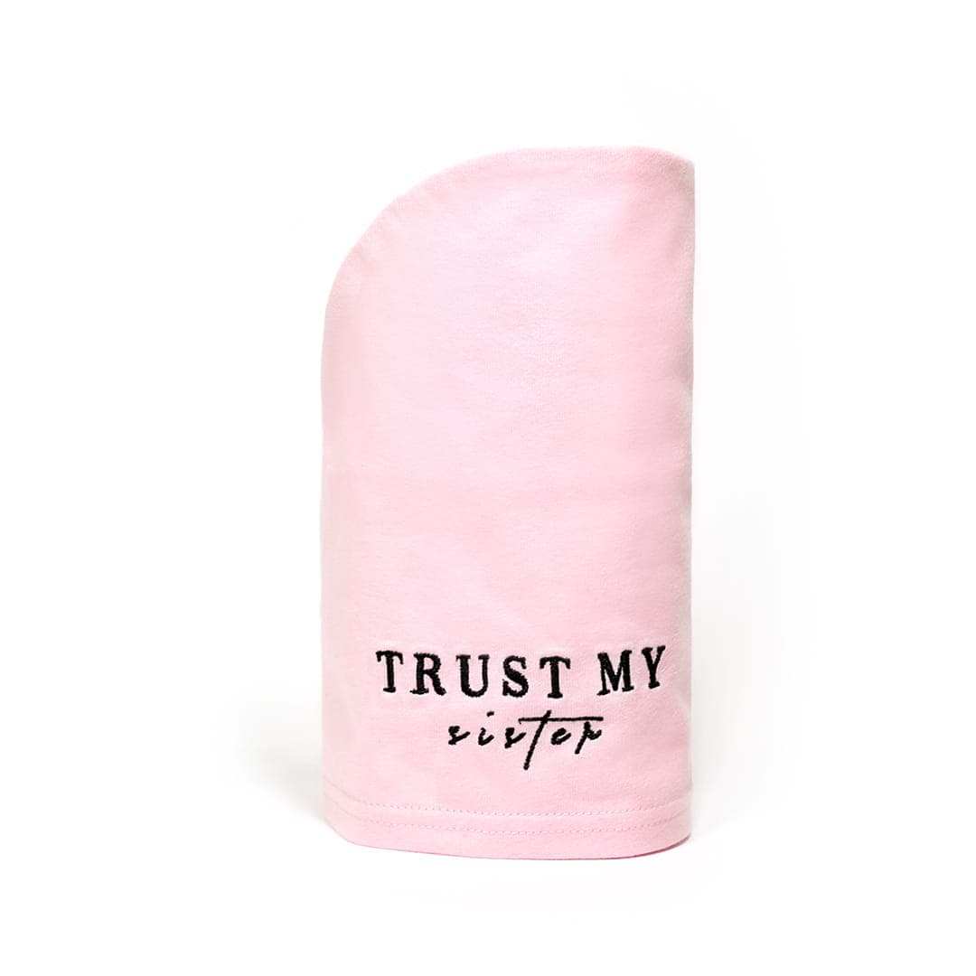 Trust My Sister Bawełniany Ręcznik do Włosów Pink