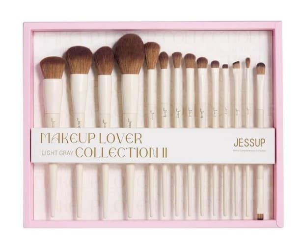 Jessup Makeup Lover Collection II Light Grey Zestaw 14 Pędzli do Makijażu T329-G