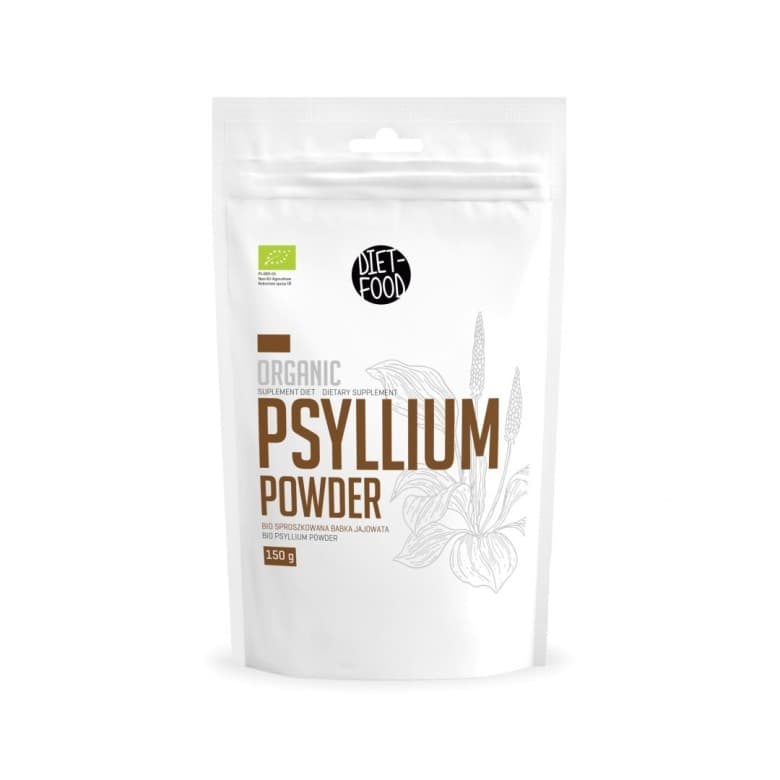 Diet-Food Organic Psyllium Powder Sproszkowana Łuska Babki Jajowatej 150g