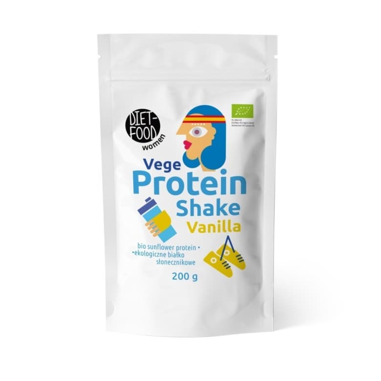 Diet-Food Ekologiczny Vege Shake Białkowy Wanilia 200g