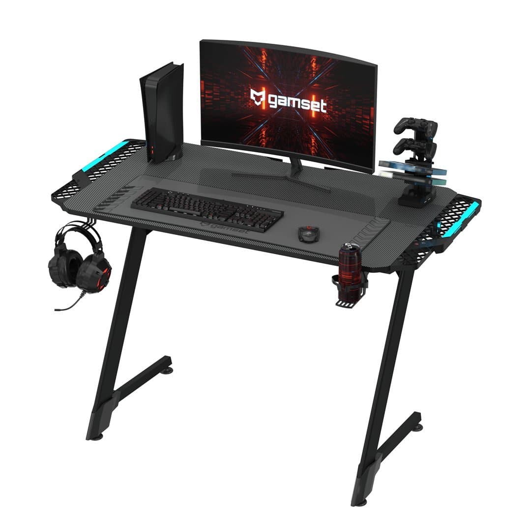 Biurko Gamset Snake Ekgs8112 Z Poszerzanym Blatem Czarne