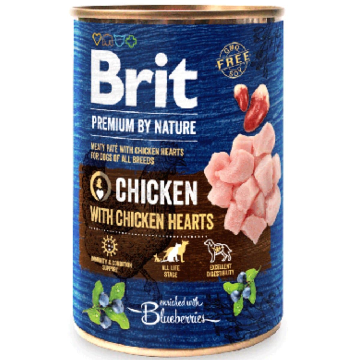 BRIT BY NATURE Karma mokra PSA Kurczak z Sercami 800g