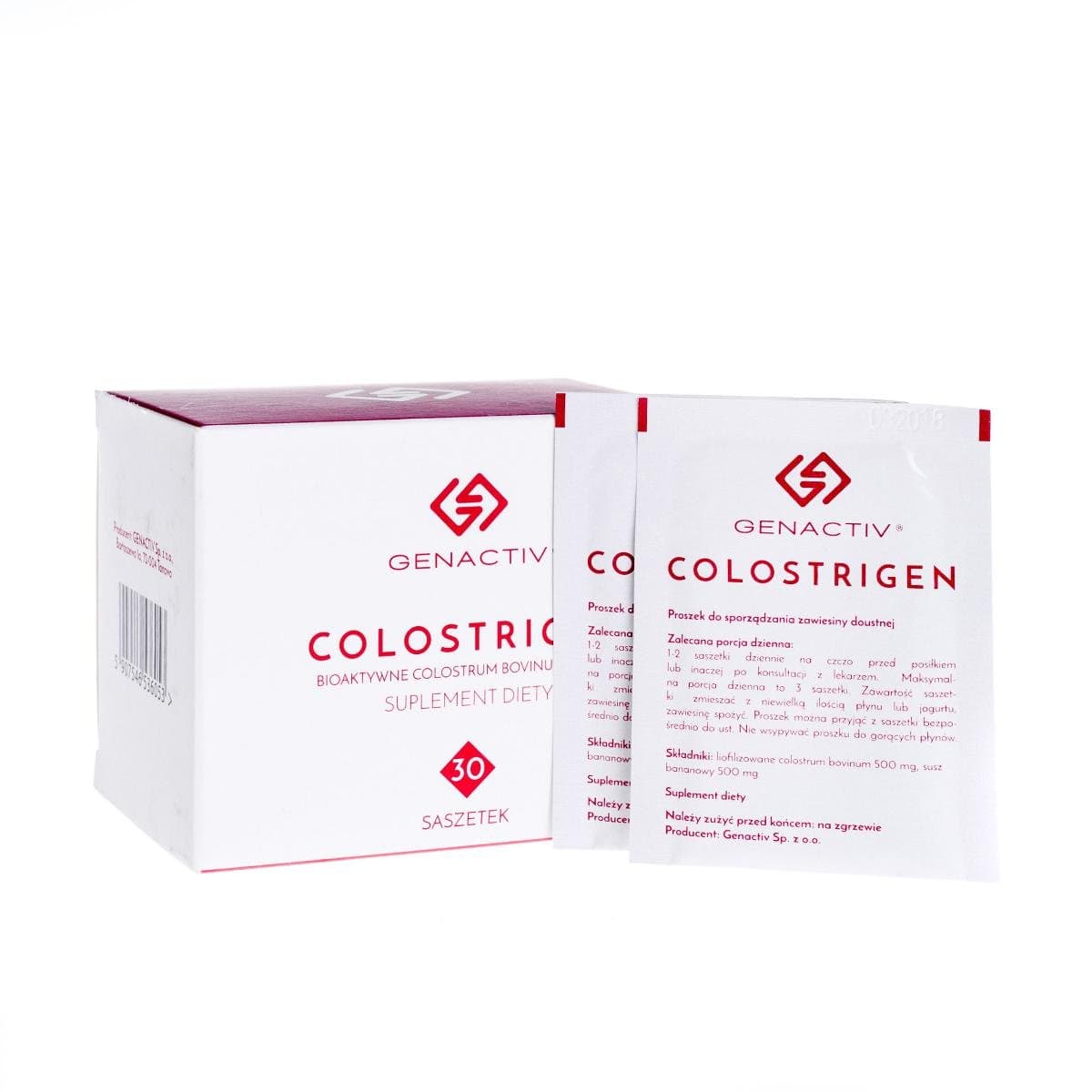 Colostrum z Bananem 2H Saszetki Odporność Mocna Bariera Jelitowa Genactiv 500 Mg, 30 saszetek