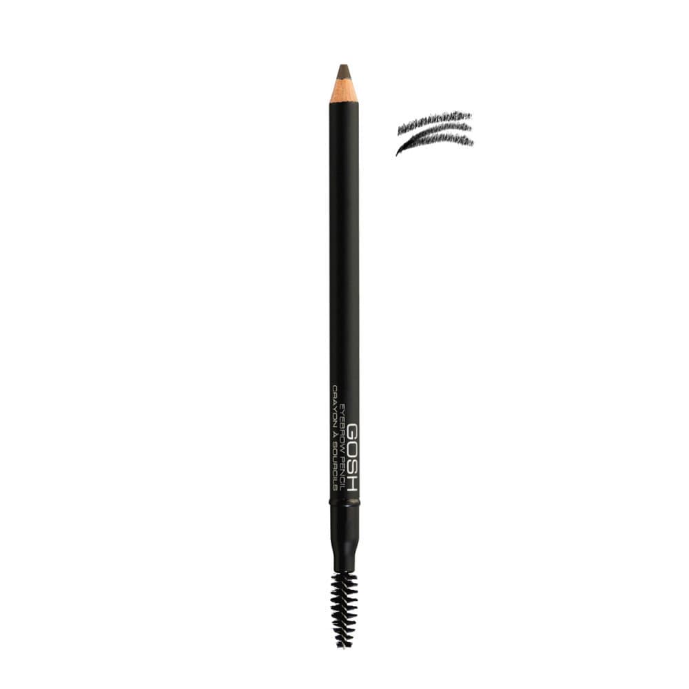 Gosh, Kredka do brwi ze szczoteczką Soft Black, 1,2 g