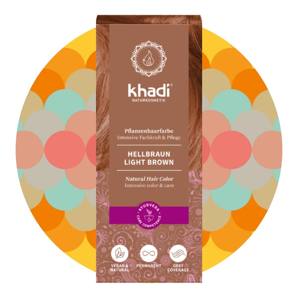 Henna Do Włosów Jasny Brąz Naturalna Khadi 100G