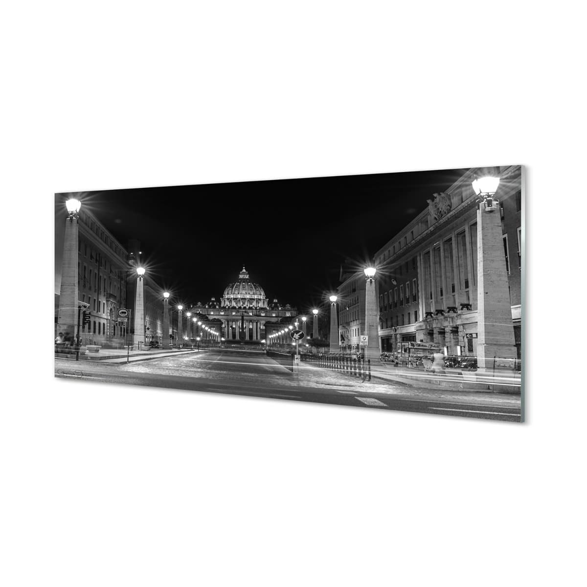 Lacobel z grafiką + klej Rzym Kaplica droga 125x50 cm