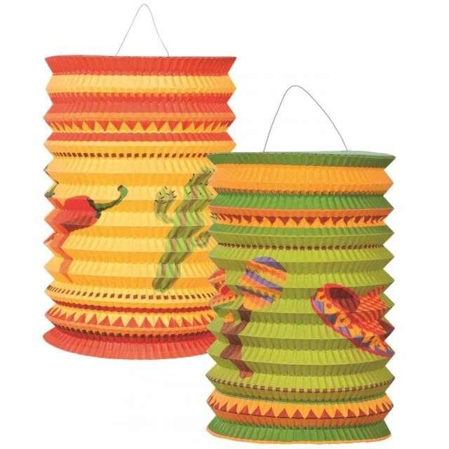 Lampion papierowy Meksykańskie Party, 25 cm, 2 sztuki