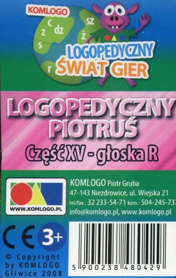 Logopoedyczny Piotruś Część XV: głoska R, karty, Komlogo