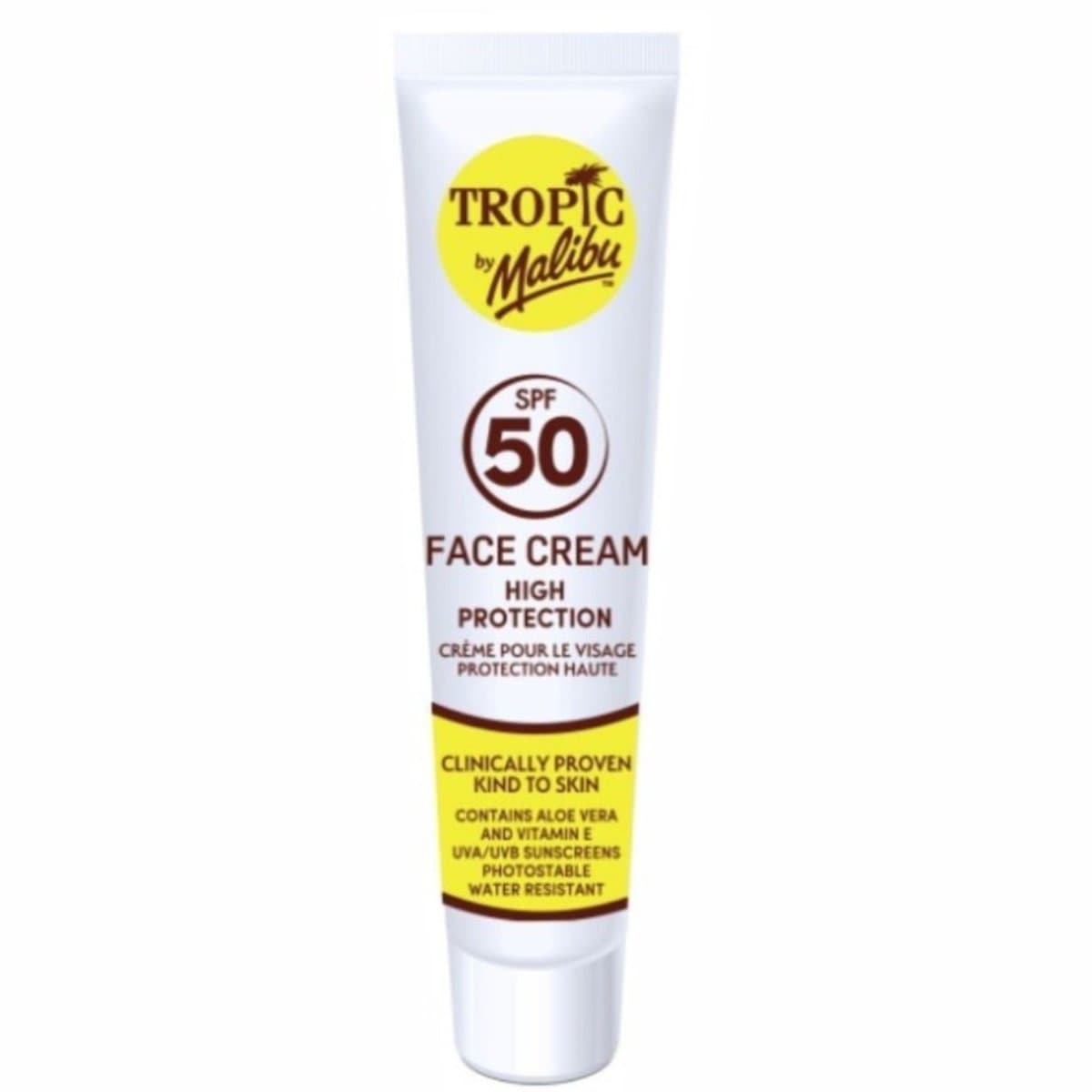 Malibu, Tropic, Face Cream SPF50, Krem Do Twarzy, 40ml