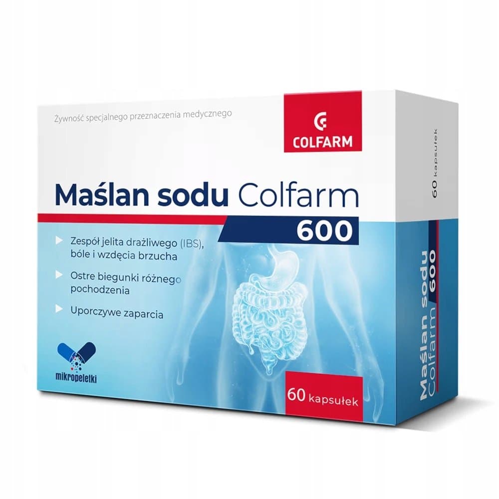 Maślan Sodu 600mg 60 kapsułek Colfarm, IBS