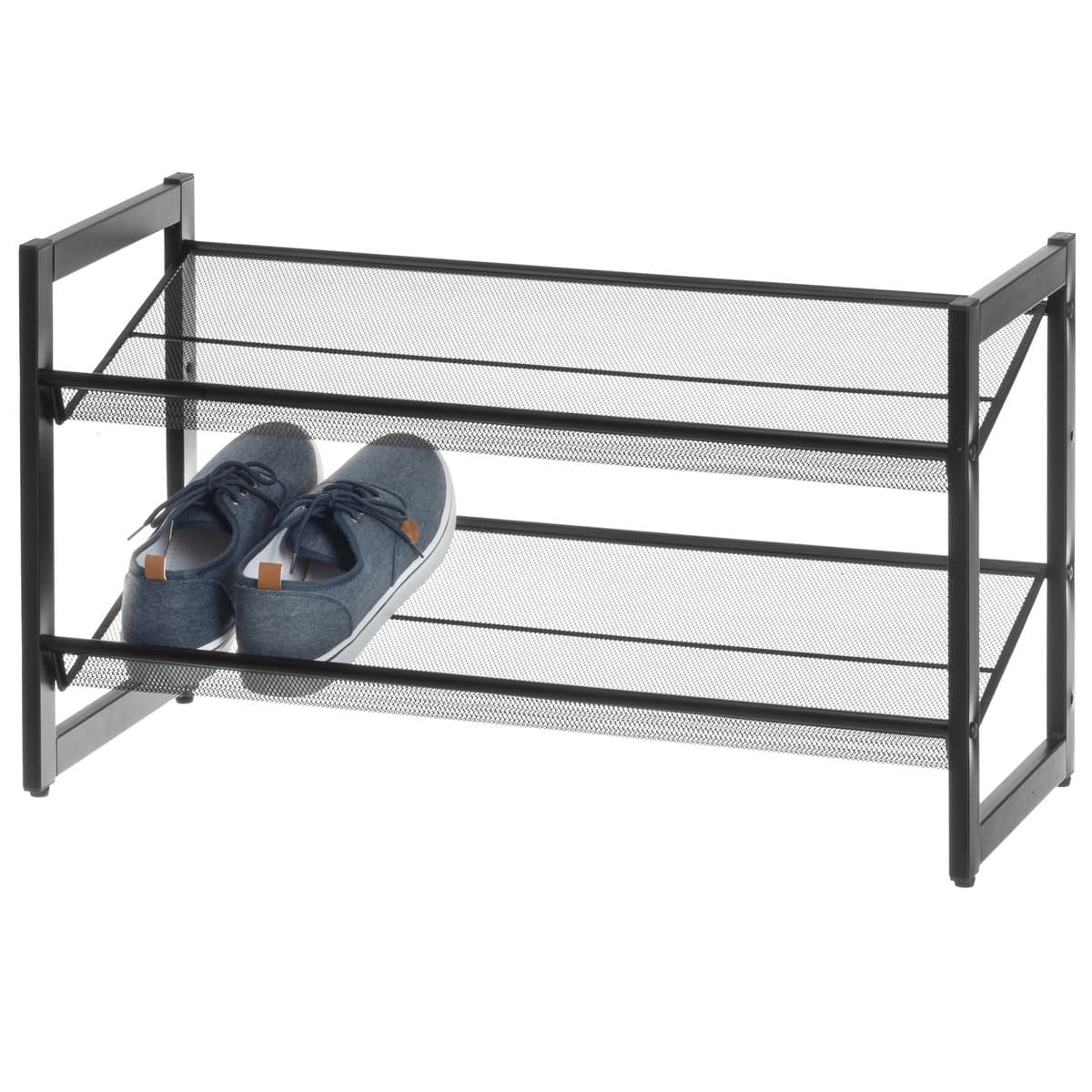 Metalowy stojak na buty MIMMI, 2 poziomy, 74 cm