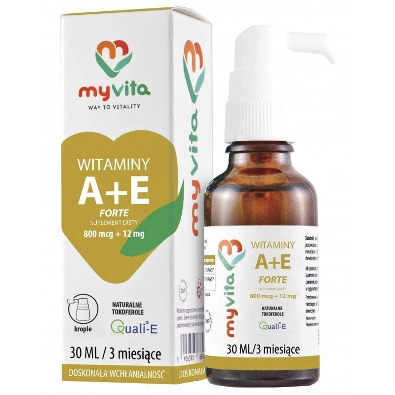 Suplement diety, MyVita - Witamina A+E (800 mcg + 12 mg) - Krople forte - 30 ml