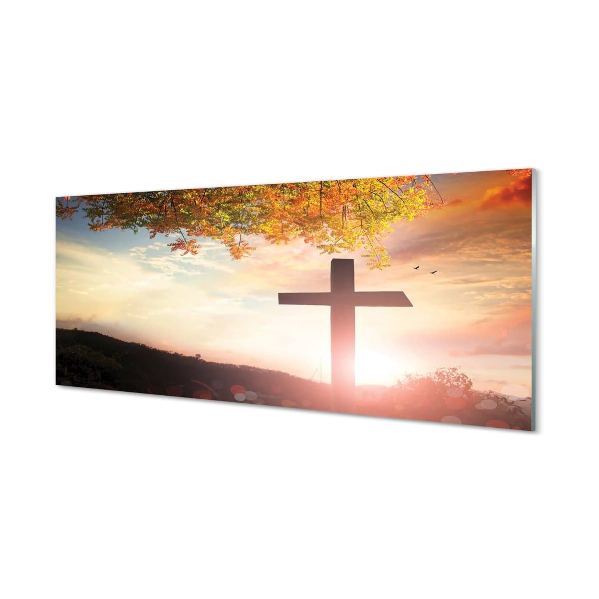 Ochronny panel kuchenny + klej Krzyż drzewo 125x50 cm