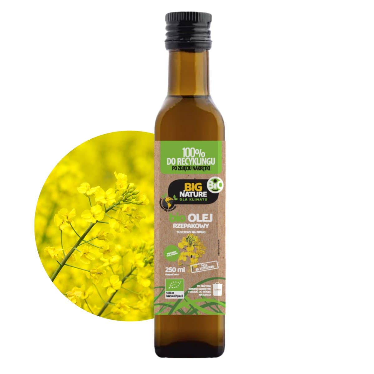Olej z rzepaku tłoczony na zimno BIO 250ml - BIG NATURE