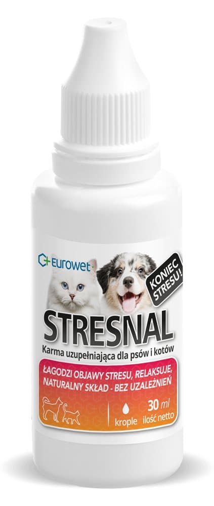 Płyn uspokajający dla psów i kotów EUROWET Stresnal, 30 ml