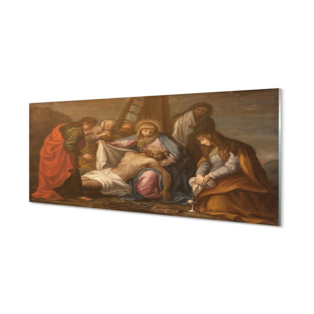 Płyta szklana dekor +klej Ukrzyżowany Jezus 125x50 cm