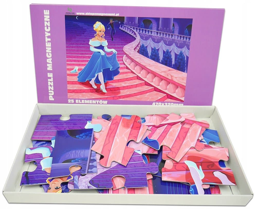 Puzzle magnetyczne 25 el. - Kopciuszek Duże elementy