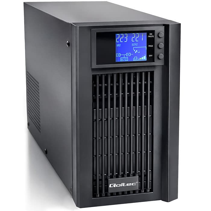 Qoltec UPS 3kVA 2400W Pure Sine Wave, LCD, AVR