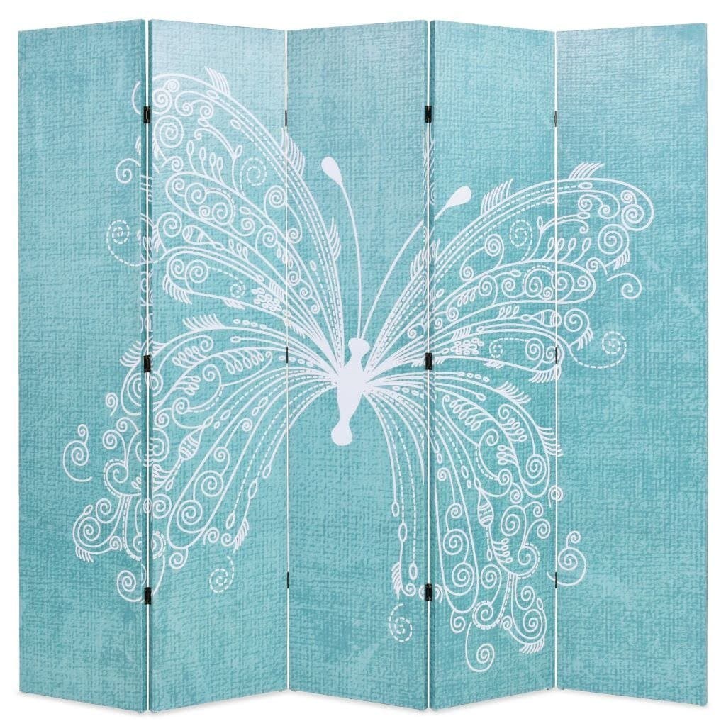 Składany parawan VIDAXL Motyl, niebieski, 200x170 cm
