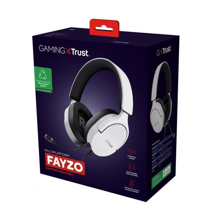 Słuchawki, TRUST, GXT489W FAYZO HEADSET WHT (25210)